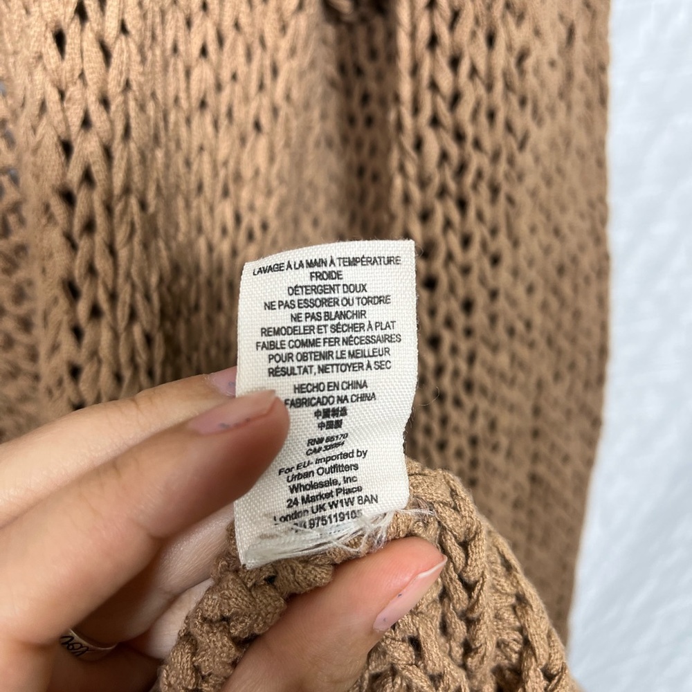 Free People Brown Duster Cardigan Size Medium - Picture 6 of 9